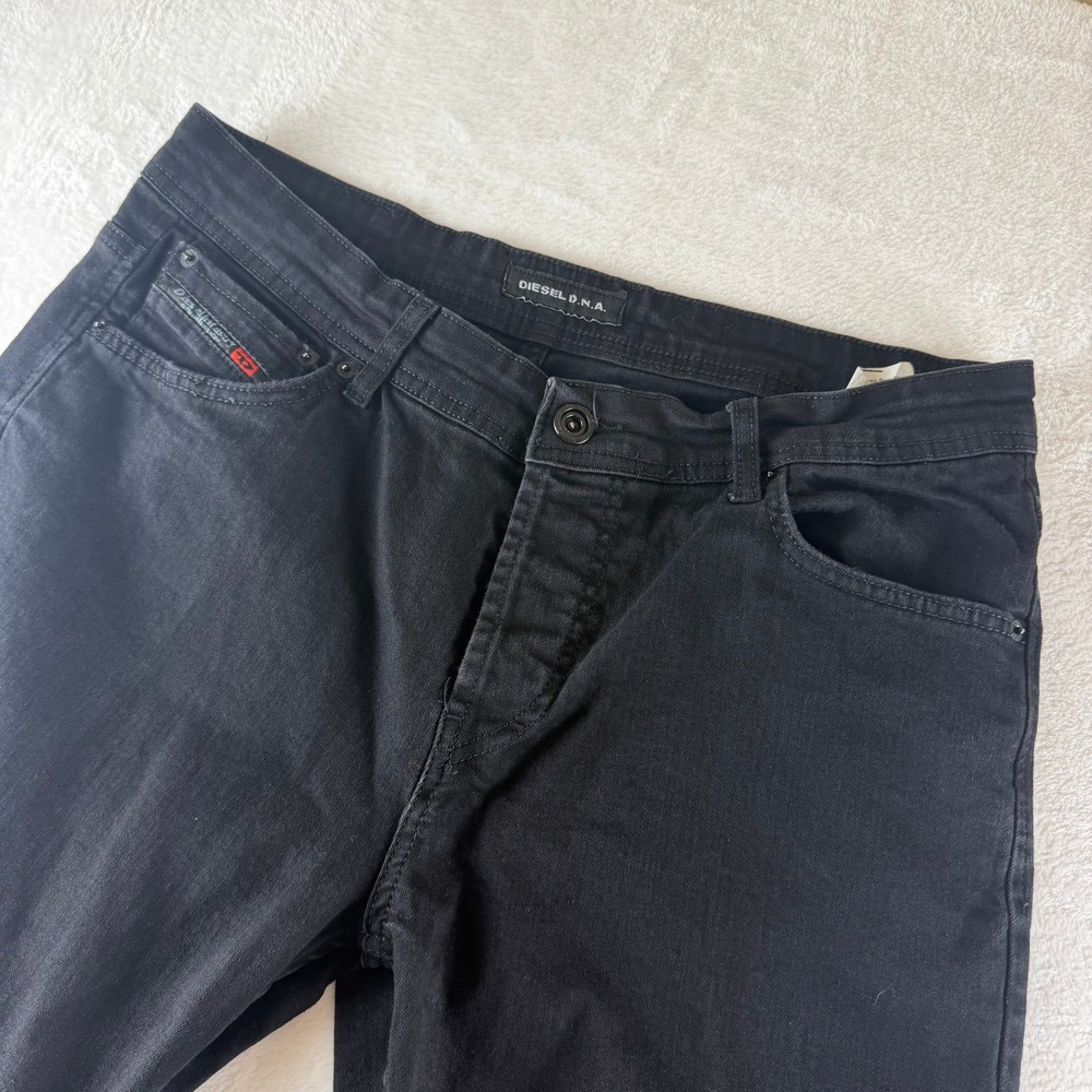 Diesel Jeans D.N.A. Straight Black Mens 34x30 Denim Pants Casual